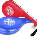 Taekwondo Kick Pads 2PK, Karate Martial Arts Training Equipment Kicking Target Pad, Double Strike Boxing Pads for Kids Youth Adult (Blue&Red)