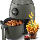 Small Compact Air Fryer, 2.1QT, 4-in-1 Small Mini Airfryer, Bake, Roast, Reheat, 98% Less Oil, Adjustable Temperature Control w/ 60min Timer, Quiet, Nonstick & Dishwasher Safe, BPA-Free, Grey