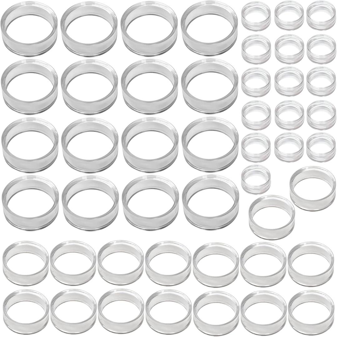 (48 Pack) Baseball Display Stand,Spheres Holder, Clear Baseball Ring, Sphere Stand,Round Display Stand for Golf Ball, Baseball, Softball, Tennis Ball, Spheres, Marbles, 3 Sizes: Large, Medium, Small