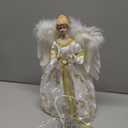 VCO 12" Lighted Cream & Gold Angel Christmas Tree Topper - Clear Lights