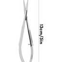 Cross Edge Spring Scissors 5 Inch straight Stainless Steel Precision Eyebrow & Eyelash Shaping & Trimming Scissor, Snips Squeeze, Embroidery, Knitting Micro Tip Craft Scissors (Silver)