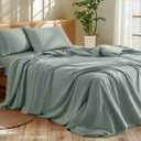 Shilucheng 1200 Thread Count Cotton Sheets SetLuxury 100% Egyptian Cotton Bed Sheets5-Star Hotel Quality Sheets, Breathable & Cooling, 16 Inch Deep Pocket - 4 Piece (Sea Glass, Queen)