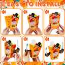 24Pcs Thanksgiving Popcorn Boxes, Autumn Pumpkin Turkey Maple Leaf Disposable Paper Treat Boxes, Suitable for Autumn Thanksgiving Themed Party Decorations