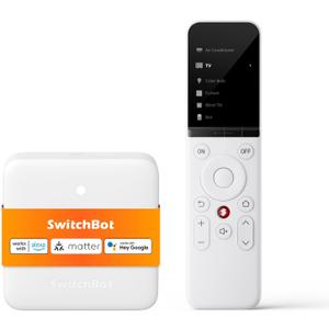 SwitchBot Universal Remote Control with Hub Mini Matter Enabled, Multi-use Smart Remote with Customize App, Control 25 IR/Bluetooth Devices and 10 Scenes, Compatible with TV/AC/SwitchBot BLE Devices (White)