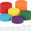 6 Pack Cylinder Cake Stand with Covers Acrylic & Cardboard Foldable Cake Stand Buffet Risers Catering Displays & Food Stands Heavy-Duty Rainbow Color Riser Columns