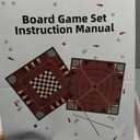 Carron Board Game Set, 27.5 Inch Crokinole/Backgammon/Bowling Game, Tabletop Flicking Game with Discs, All in One Board Game Set for Adults, Family Game Night