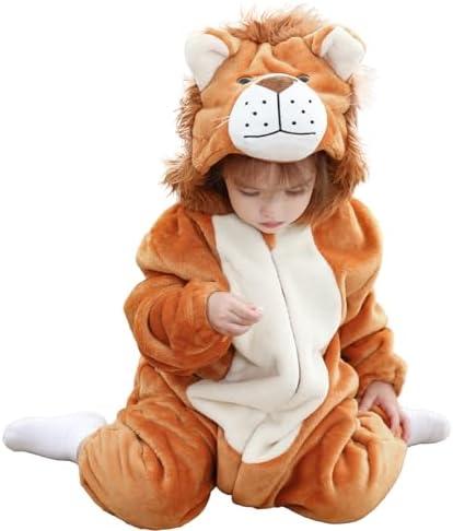 FHSFDZSW Unisex Baby Costume,Baby Flannel Animal Halloween Onesie Costume Home Clothing, 90