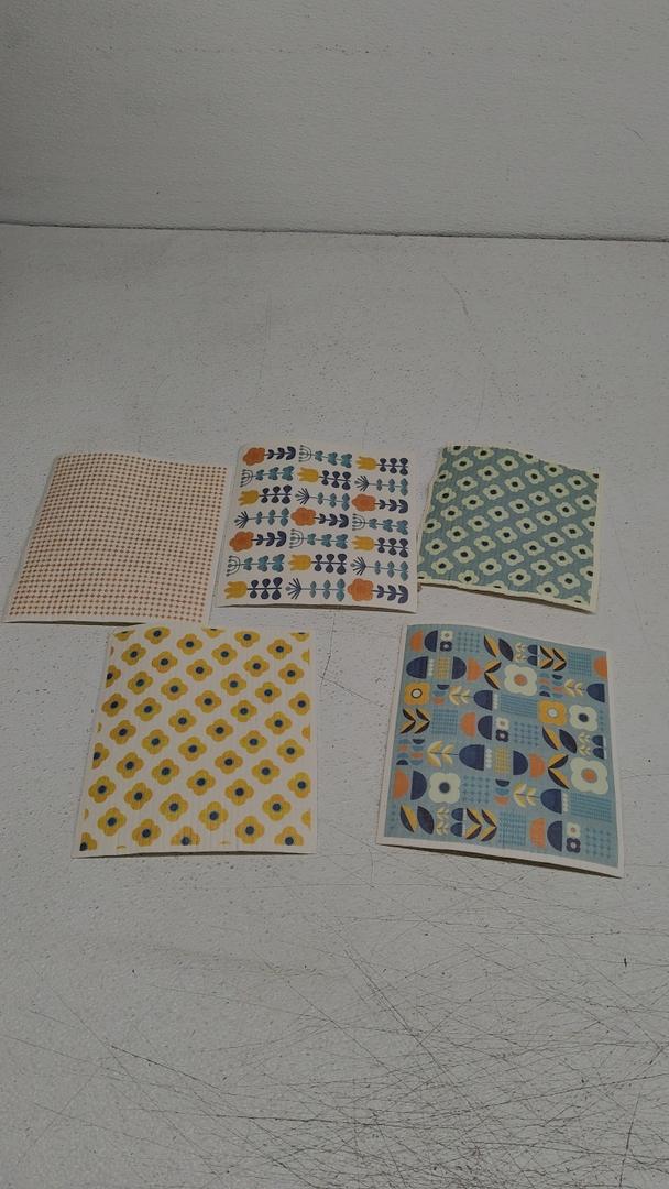SUPERSCANDI 5 Pack Swedish Dishcloths for Kitchen - 100% Biodegradable & Compostable Reusable Paper Towels Washable, Food-Safe & Without Plastic - Dish Rags Suitable for Any Surface,