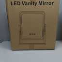 Vanity Mirror with Lights, Height-Adjustable & 360 Rotation, 1/10X Magnification, Three Color Lighting Modes, Makeup Mirror Smart Touch Control, Large Vanity Desk Mirror (17.5in,White)