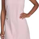 Tommy Hilfiger Women's Round Neck Salon Stretch Pockets Shift Dress (8, Ballerina Pink)