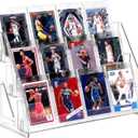 Trading Card Display Stand, Vertical Holder for Baseball Basketball Sports Graded Card Display Stand Tabletop for PSA BGS SGC Slabs, Snap-On Assembly(3 Tier, 1 Pack)