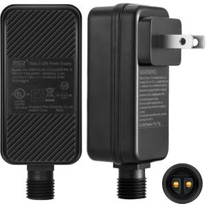 2 Pieces Class 2 Power Supply LED Transformer Replacement Outdoor Low Voltage Power Adapter for Christmas Rope Light Inflatable Decorations(12V30W 2.5A)