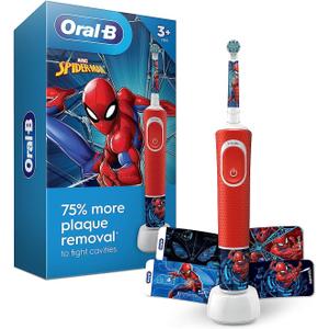 Oral-B Kids Electric Toothbrush Featuring Marvel's Spiderman, for Kids 3+ (1 Count (Pack of 1))