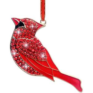 Red Cardinal Ornaments for Christmas Tree 2025 Metal Cardinal Christmas Hanging Ornament Bird Xmas Tree Ornaments Xmas Decorations Memorial Keepsake Gifts for Women Girls Kids