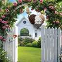 Handmade Fiber Bird Nesting Heart, Refillable Birds Haven 1 Heart Shape Hummingbird Nesting and 2 Bags of Nest Materials, Winter Fowl Gifts Animal Hummingbirds Lovers Home Garden Yard (1Set)