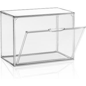 Purse Organizer for Closet, Handbag Storage Organizer Stackable Display Box with Magnetic Door, Acrylic Display Case for Collectibles, Closet Storage Bins for Figures, Wallet, Dolls