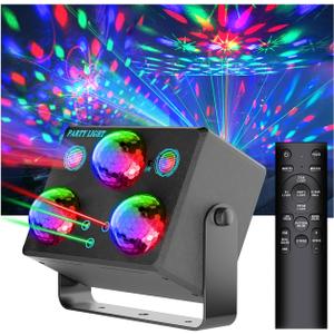 Disco Ball,Party DJ Disco Light Strobe Stage Dance Light Glow Party Sound Activated with Remote Control Rave Ocean Star Projector for Club KTV Christmas Halloween Dancing Parties Holiday Dcor