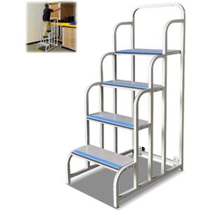 4 Step Stairs with Wheels, Industrial & Warehouse 4-Step Rolling Stairs, Non-Slip Rolling Steps with Stair Edge Protector, Easy to Move Rolling Steps with Wheels(21.7" Wx39.4H, 600LBs Loading) 4 Step Stairs with Wheels, Industrial & Warehouse 4-Step Rolling Stairs, Non-Slip Rolling Steps with Stair Edge Protector, Easy to Move Rolling Steps with Wheels(21.7" Wx39.4H, 600LBs Loading)