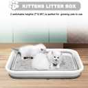 Large Cat Litter Box for Kittens to Senior Cat, Elderly and Fat Cat,Elderly cat Mobility Issues,Foldable Travel Litter Box with Scoop (Grey)