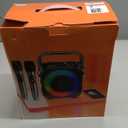 Karaoke Machine, Portable Bluetooth Speaker with 2 Wireless Microphones for Adults & Kids with Lights, Karaoke Microphone with PA System Supports USB/TF/REC/FM/AUX for Home Party Home System Packages (Black)