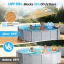 Above Ground Pool Canopy Sunshade Set with Storage Tray - Pool Shade Sail Triangular 13'x13'x13' for 15-22 FT Pools, UV-Resistant Shade Cloth, Swimming Pool Awning Cover for Deck, Patio, Garden