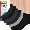 Diabetic Socks for Women - Neuropathy, Non-Binding, Seamless Cotton Socks for Comfort, Style, and Health - 6 Pairs Low Cut, Size 5-9, Dark Colors (Navy, Gray, Brown, Black and Beige)