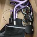 PLANET WALK Super Lightweight Rollator Walker for Seniors, Foldable Rolling Walker with Seat and 8" Rubber Wheels for All Terrain, Unique Design Aluminium Frame Sturdy Walkers for Traveling - Purple