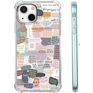 Christian Bible Verse Collage Case for iPhone 13,Aesthetic Vintage Jesus Quotes Pattern Case,Trendy Soft TPU Bumper Case Compatible with iPhone 13