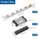 uxcell 2pcs MGN12 150mm Linear Guide Rail with 2pcs MGN12H Sliding Carriage Block and 2pcs Plastic Mini MGN12 Linear Guide for DIY 3D Printers and CNC Machine, Black
