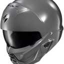 ScorpionEXO Covert 2 Open Face 3/4 Full Mode Motorcycle Helmet Bluetooth Ready Speaker Pockets Interchangeable Mouth Cover DOT Approved Solid (Cement Grey - X-Small)