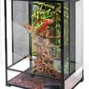 REPTI ZOO 24" x 18" x 36" Reptile Tall Glass Terrarium Rainforest Habitat Double Hinge Door with Screen Ventilation 67 Gallon Reptile Terrarium Easy Assembly