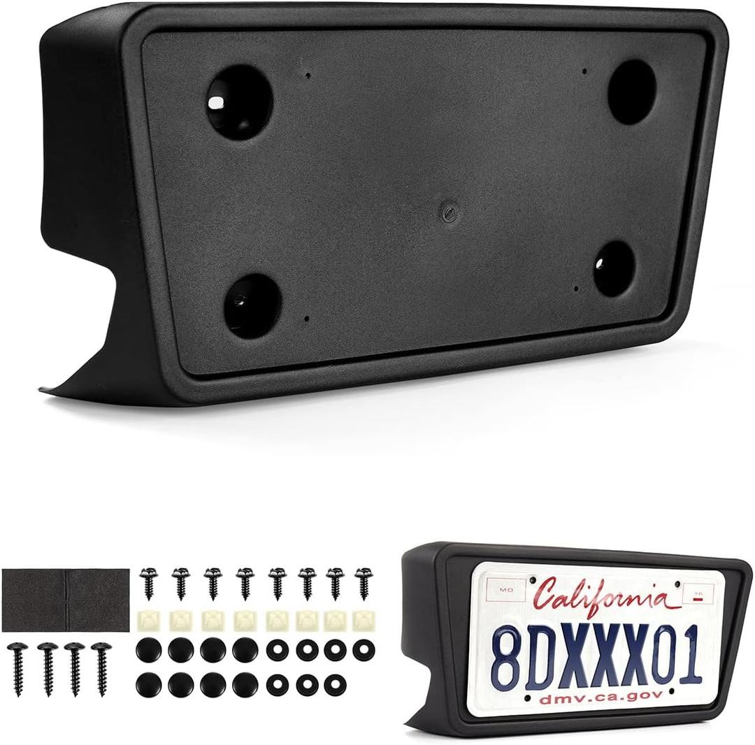 Custom Fit for License Plate Bracket Chevy Silverado 2013 2012 2011 2010 2009 2008 2007 Replacement Front License Plate Frame Black Accessories (68274215AE)