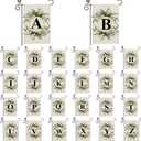 2 x LUTER Monogram Letter L Garden Flag, 12x18 Inch Floral Garden Flag Garden Letter Flags Burlap Flag Family Last Name for Outside, Yard, Patios, Lawns, Gardens