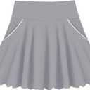 Toddler Girl Skirts with Shorts and Pockets Athletic Shorts Skirts for Girl A Line Scalloped Tennis Skater Skorts (Pink)