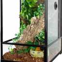 REPTI ZOO 30 Gallon Reptile Glass Terrarium, 18" x 18" x 24" Rainforest Habitat Tank with Front Opening Door, Knock-Down Vertical Reptile Terrarium with Top Screen & Side Mesh Ventilation