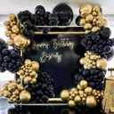 Black And Gold Balloon Garland Arch Kit, Total 142 Pcs 18" 12" 10" 5" Latex Balloon Set for Shower Birthday Wedding Bachelorette Party Decorations Supplies 