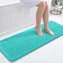 OLANLY Bathroom Rugs 47x17, Extra Soft Absorbent Chenille Bath Rugs, Rubber Backing Quick Dry, Machine Washable Bath Mats for Bathroom Floor, Tub and Shower, Home Decor Accessories, Teal