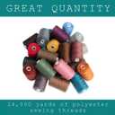 BlesSew Sewing Thread - 24 Spools of Polyester Thread for Sewing Machine, Beginners, Hand Stitching & Quilting - 1000 yds Per Spool