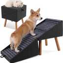 17.13" H Dog Ramp for Couch, 2-in-1 Pet Stairs & Ottoman