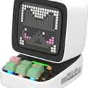 Divoom Ditoo Pro Pixel Art Gaming Portable Bluetooth Speaker with App Controlled 16X16 LED Front Panel, Also a Smart Alarm (White)