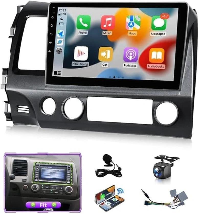 Android 13 Car Stereo for Honda Civic 2006 to 2011 with factory navigation Support Apple CarPlay Android Auto, 10.1IN Touchscreen for Honda Civic 5G WiFi GPS FM RDS DSP EQ BT Mirrorlink Camera MIC (10.1IN,2GB+32GB, Support Large Screen, Non. Airbag)