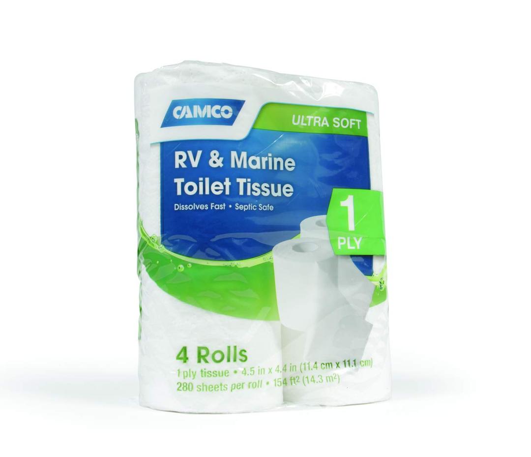Camco 40276 Toilet Tissue, 1 Pack of 4 Rolls, White