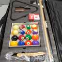 Pool Table Accessories Billiard Balls Set with Triangle Ball Holder Cue Chalks Pool Cue Tips Pool Sticks Table Brush Spot Position Stickers Billiard Accessories
