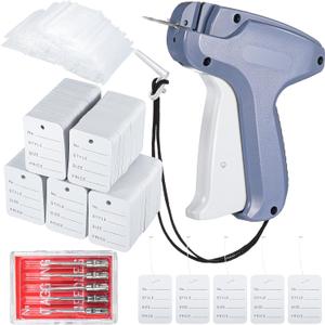 6006 Pcs Clothes Garment Tag, Tagging Gun for Clothing with 6 Needles Attacher Garment Tag Price Tags 2 Inch Standard Plastic Fasteners Barbs Clothing Paper Size Name Style Steel(Gray)
