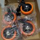 4 inch Stem Caster Wheels 2000lbs, Threaded Stem Casters Set of 4 Heavy Duty,3/8"-16 x 1(Stem Diameter 3/8", Length 1"), Safety Dual Locking Caster, Industrial Castor Wheels for Cart,Furniture