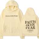 Faith Over Fear Hoodie for Women Graph Printed Hooded Sweatshirt Casual Long Sleeve Hoodies
 M