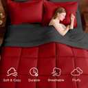 FUANNA Full Size Comforter Sets 7 Pieces, Reversible Bed in a Bag Full with All Season Premium Comforter, Bedding Sets Includes Comforter, Flat Sheet, Fitted Sheet, Pillowcases & Shams, Red & Black
