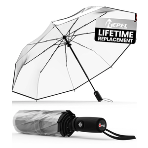 Repel Umbrella Windproof Travel Umbrellas for Rain - Easy Auto Open Close, Durable & Compact Umbrella, Strong Fiberglass Frame, Waterproof Canopy - Backpack, Purse, Portable Umbrella for Travel