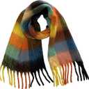 Winter Women Warm Scarf Women's Winter Scarfs for Women Colorful Plaid Scarves Thick Blanket Chunky Scarf
