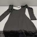 Hafailia Bodycon Jumpsuits for Women Sexy Backless Rompers Long Sleeve Scoop Neck Bodysuits One Piece Outfits Small. Black